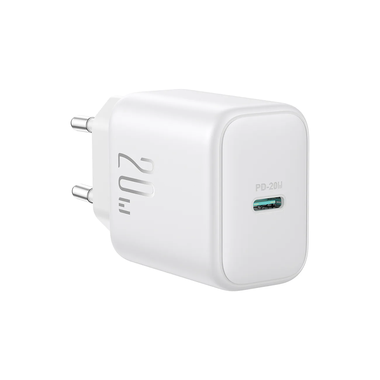 USB-C PD QC 20 W-os fali töltő + 1 m-es USB-C kábel – fehér 2
