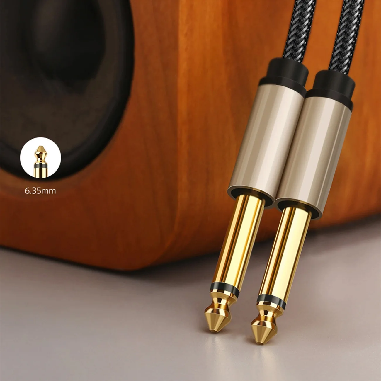 Mono audio kabel: 6,35 mm TS priključak na 6,35 mm priključak, 3 m, sivi 2