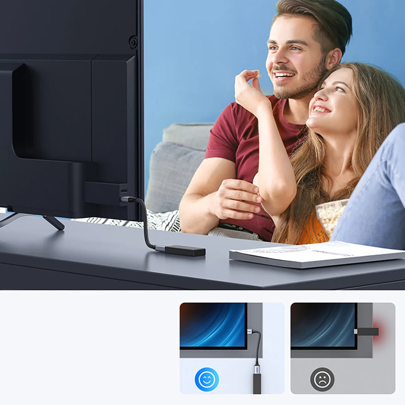 HDMI produžni kabel (muški) / HDMI (ženski) 8K, 15 cm - sivi 2