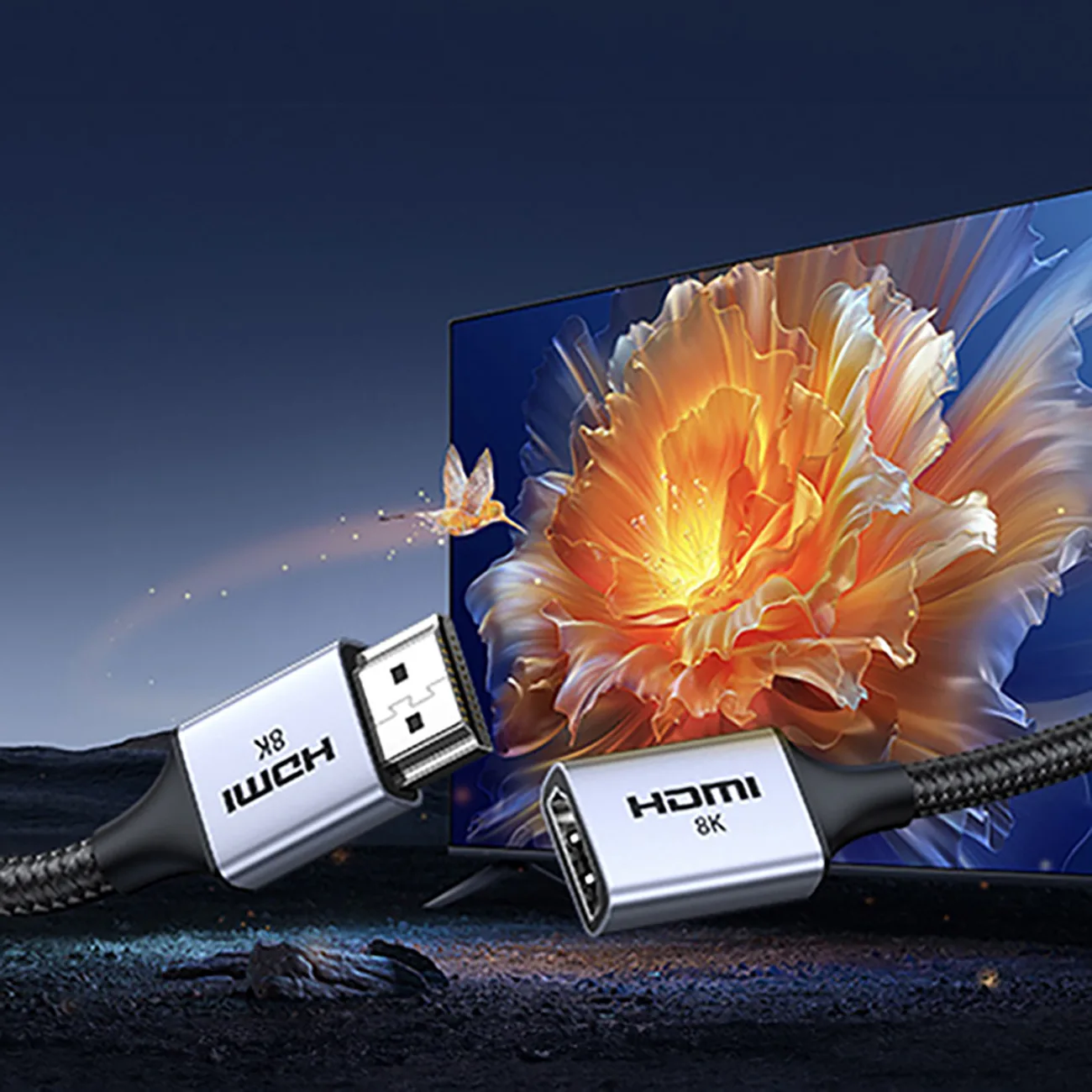 HDMI produžni kabel (muški) / HDMI (ženski) 8K, 15 cm - sivi 6