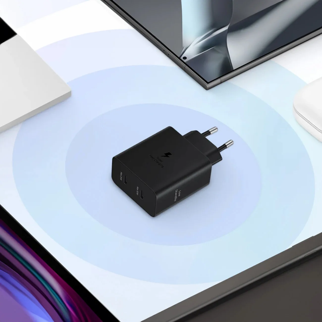 Ładowarka sieciowa Samsung Power Adapter Duo 2x USB-C 50W - czarna 6