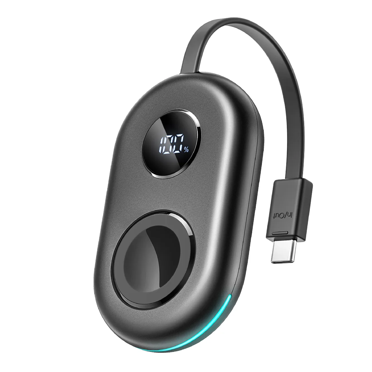 2500 mAh-s powerbank 3 W-os Apple Watch-töltővel és USB-C kábellel – fekete