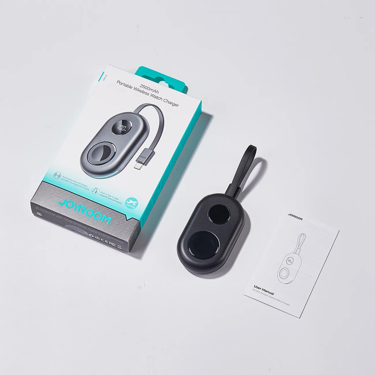 2500 mAh-s powerbank 3 W-os Apple Watch-töltővel és USB-C kábellel – fekete 3
