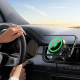 Magnetický držiak na telefón s 15 W bezdrôtovou nabíjačkou do ventilácie – čierny 10