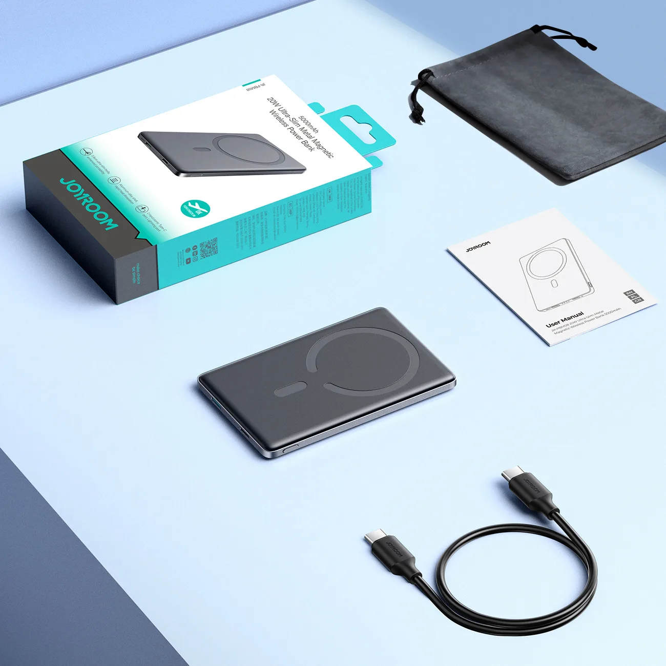 5000mAh USB-C 20W PD Power Bank with 15W Wireless Charging - Gray 9