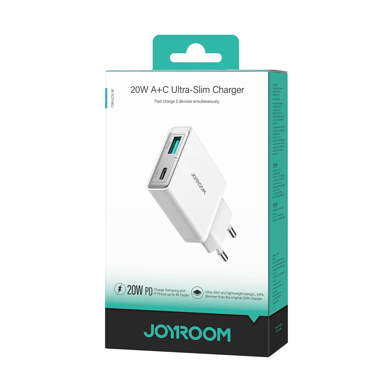 Kleines und ultradünnes 20-W-USB-A-zu-USB-C-Ladegerät – weiß 7
