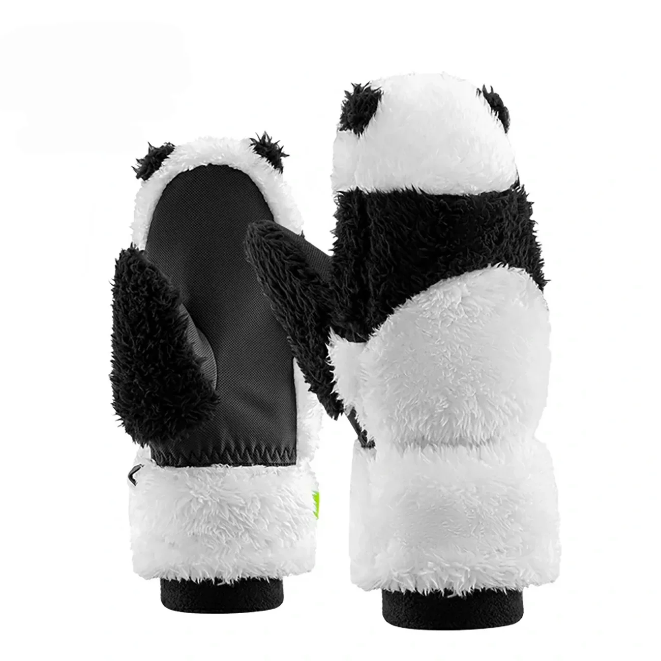 Panda síkesztyű gyermekeknek és felnőtteknek, S méret - fekete/fehér