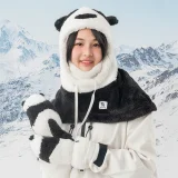 Panda síkesztyű gyermekeknek és felnőtteknek, S méret - fekete/fehér 4