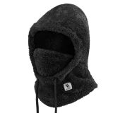 Topla zimska skijaška balaklava Arctic Velvet s krznom, veličina L - crna 2