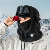 Topla zimska skijaška balaklava Arctic Velvet s krznom, veličina L - crna 4