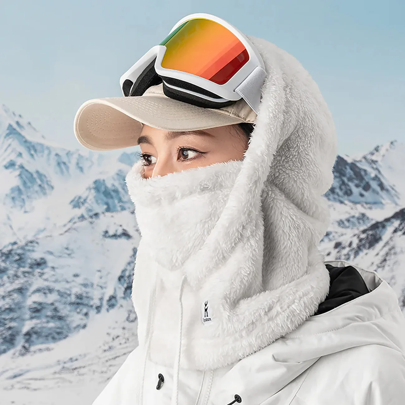 Topla zimska skijaška balaklava Arctic Velvet, veličina L - bijela 3