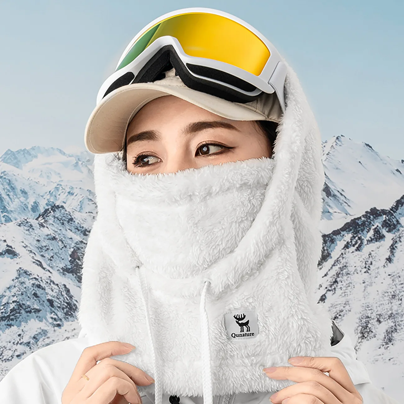Topla zimska skijaška balaklava Arctic Velvet, veličina L - bijela 4