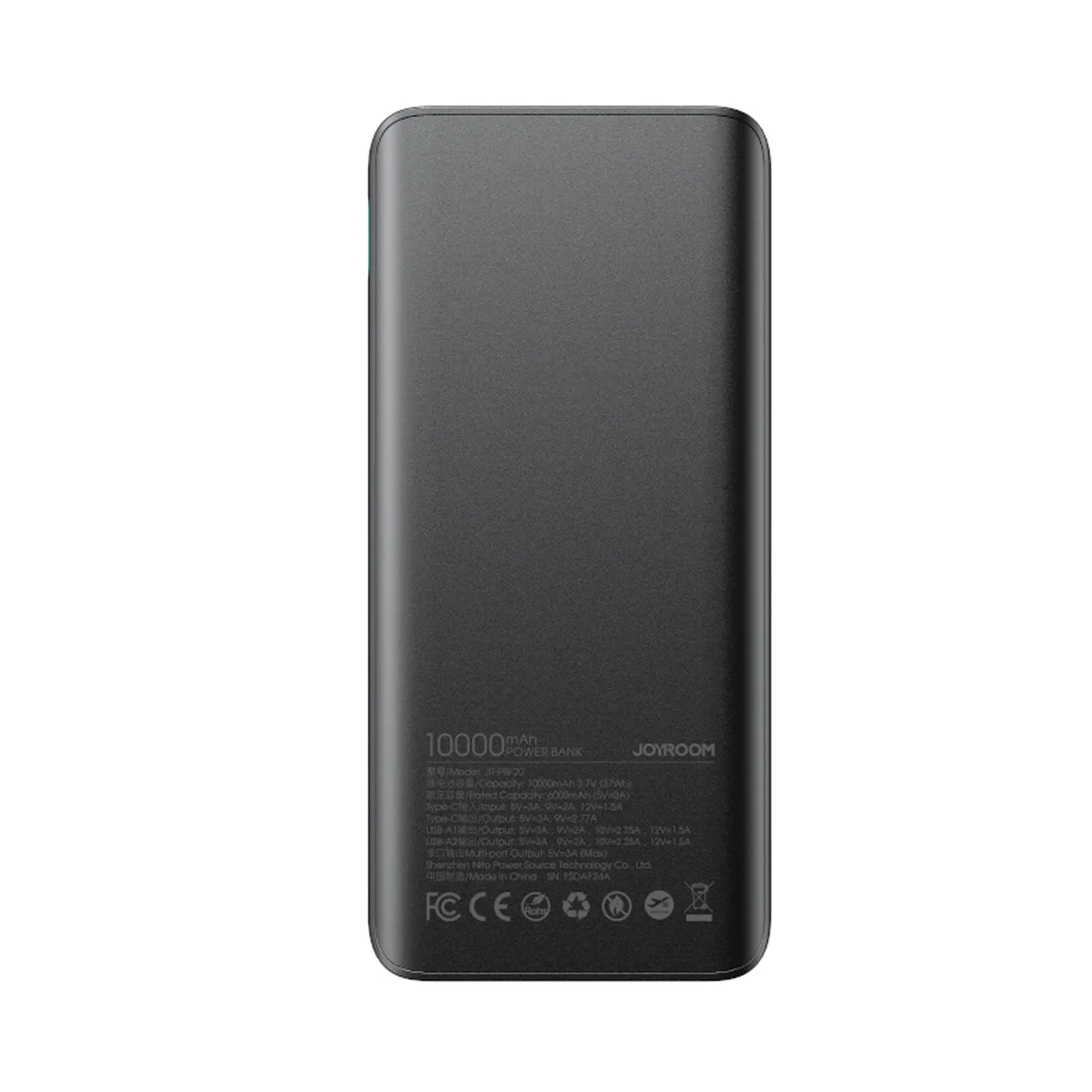 10000mAh 25W Power Bank with 2x USB-A and 1x USB-C ports - SFC - Black 3