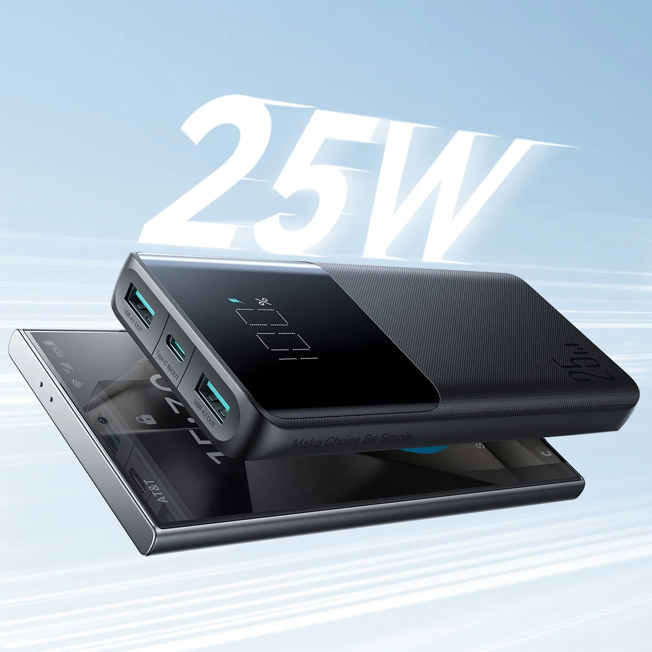 10000mAh 25W Power Bank with 2x USB-A and 1x USB-C ports - SFC - Black 8