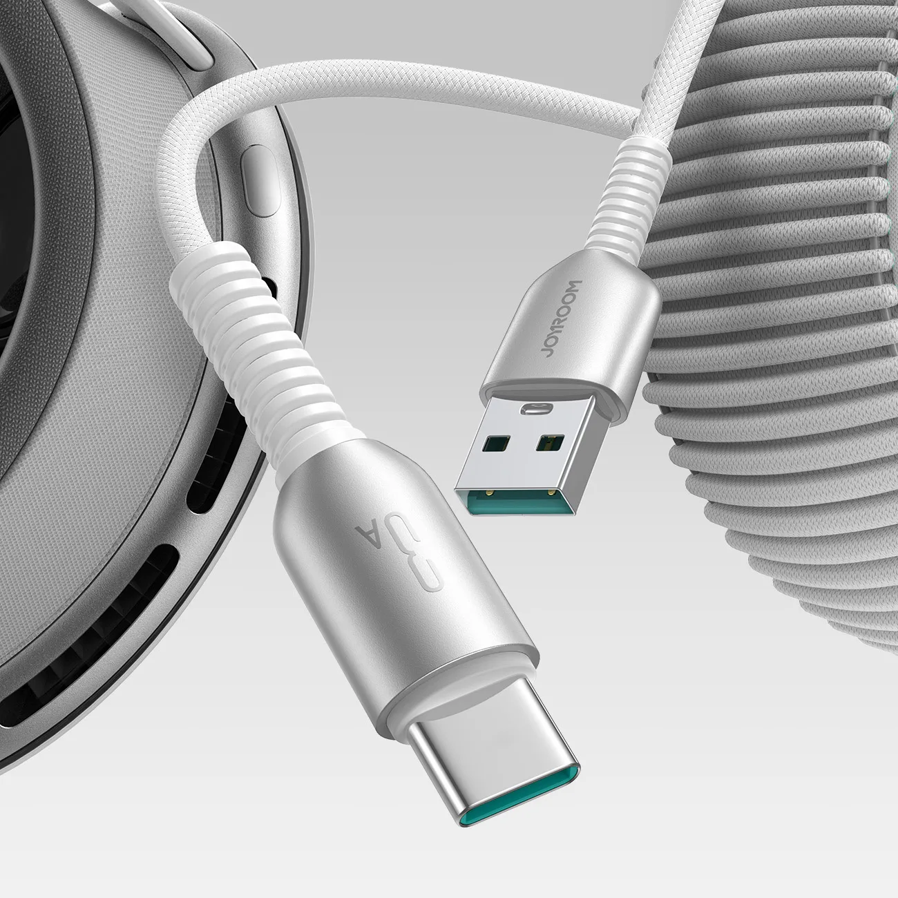 Cablu USB-A la USB-C din seria Cutting-Edge 3A, 1,2 m, gri 9