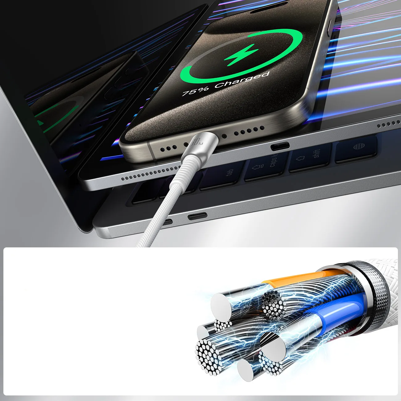 Cutting-Edge Series 60W USB-C to USB-C Cable, 1.2m, Gray 11