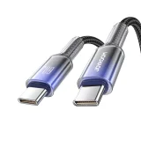 Kabel przewód Crystal-Clear Series 60W USB-C - USB-C 1.2m - czarny 2