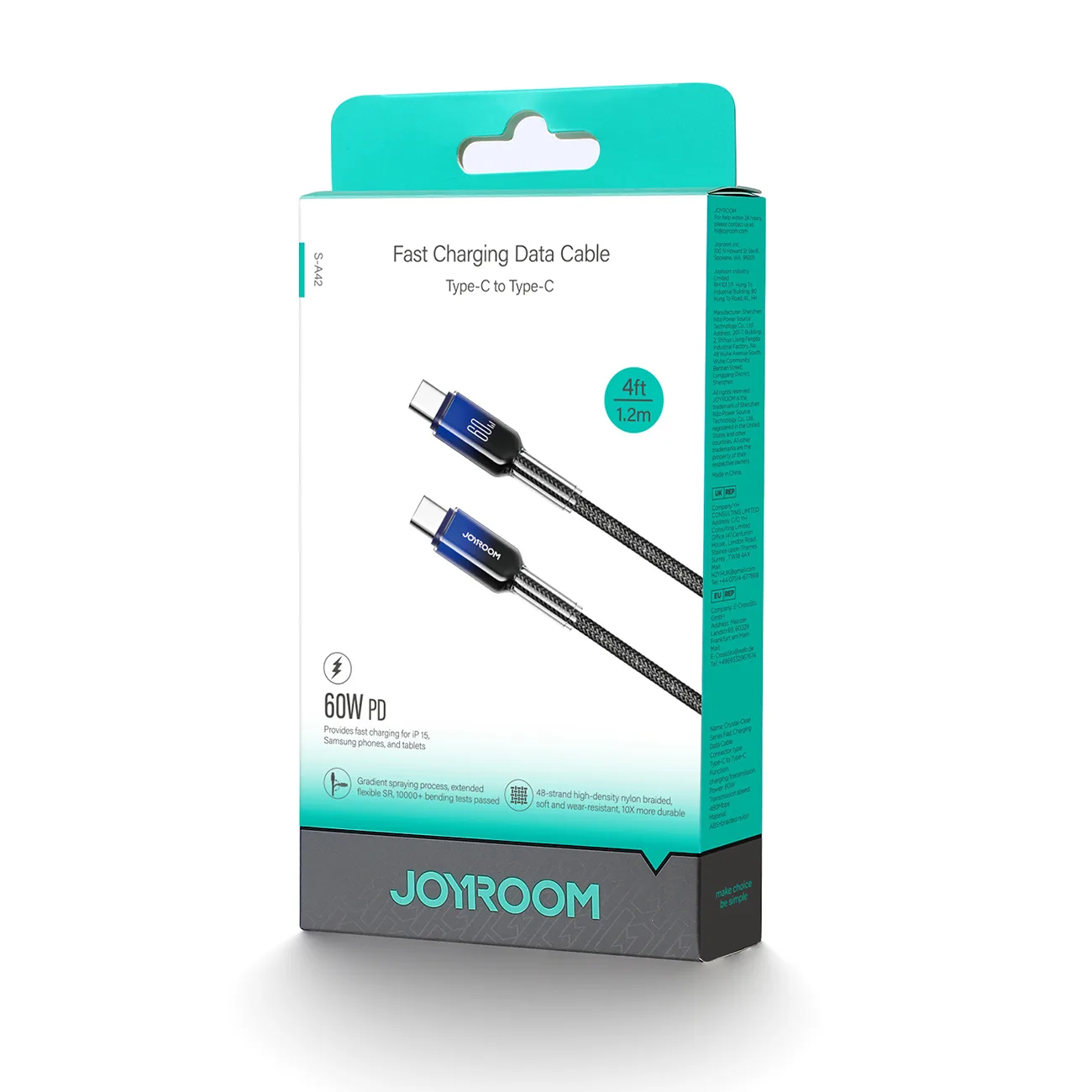 Crystal-Clear Series 60W USB-C to USB-C Cable, 1.2m, Black 8