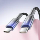 Kabel przewód Crystal-Clear Series 60W USB-C - USB-C 1.2m - czarny 9