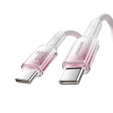 Crystal-Clear sorozat 60 W-os USB-C–USB-C kábel, 1,2 m, fehér 2