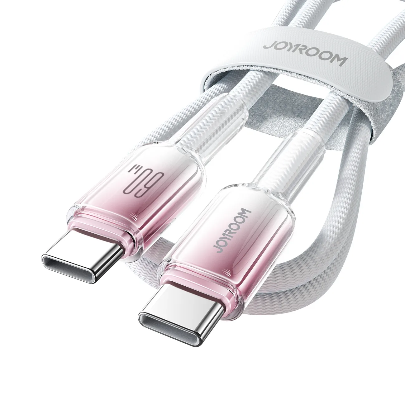 Crystal-Clear Series 60W USB-C to USB-C Cable, 1.2m, White 5