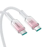 Crystal-Clear sorozat 60 W-os USB-C–USB-C kábel, 1,2 m, fehér 7
