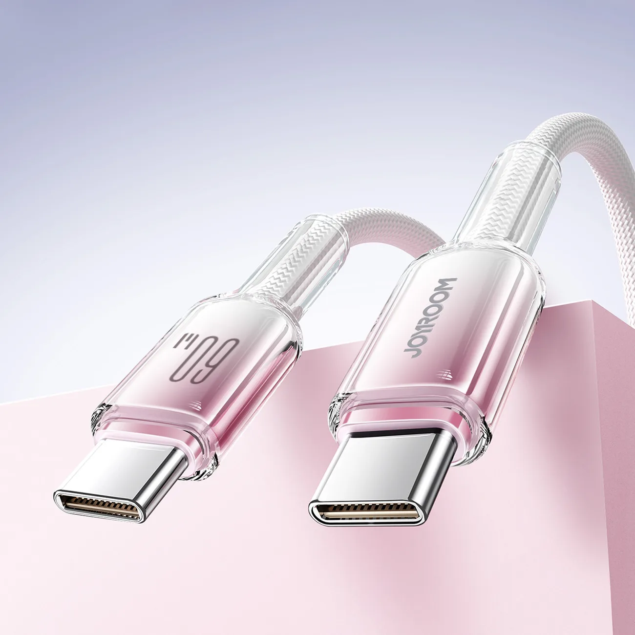Crystal-Clear Series 60W USB-C to USB-C Cable, 1.2m, White 9