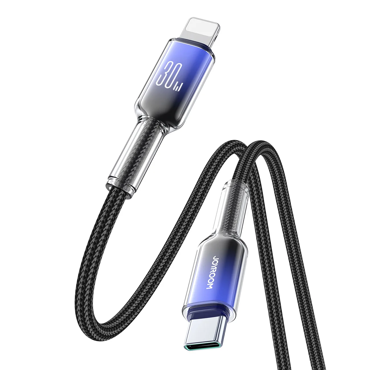 Crystal-Clear Series 30W USB-C to iPhone Lightning Cable - 1.2m - Black 3