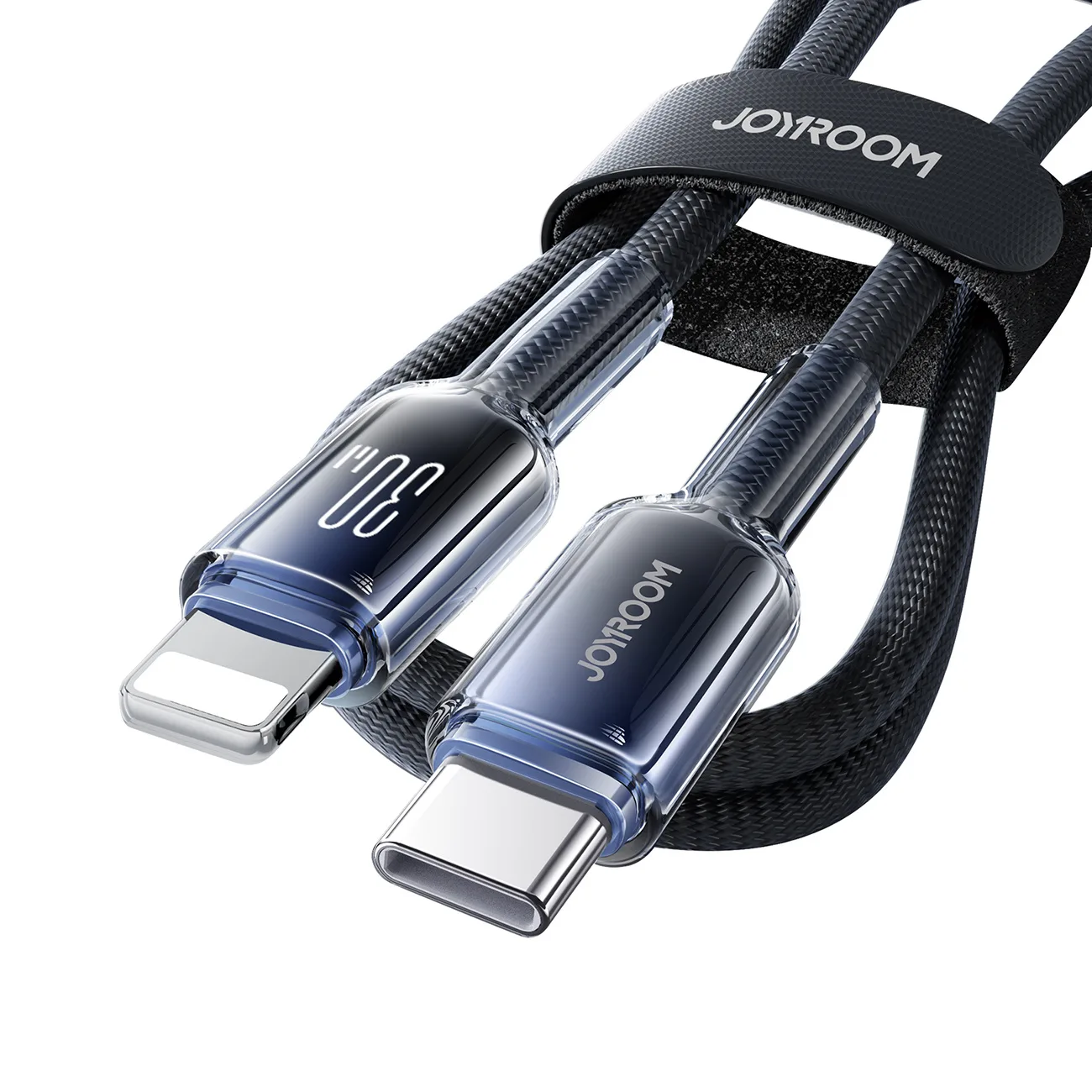 Crystal-Clear Series 30W USB-C to iPhone Lightning Cable - 1.2m - Black 5