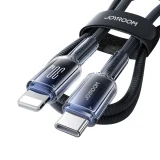 Crystal-Clear sorozat 30 W-os USB-C–iPhone Lightning kábel – 1,2 m – fekete 5