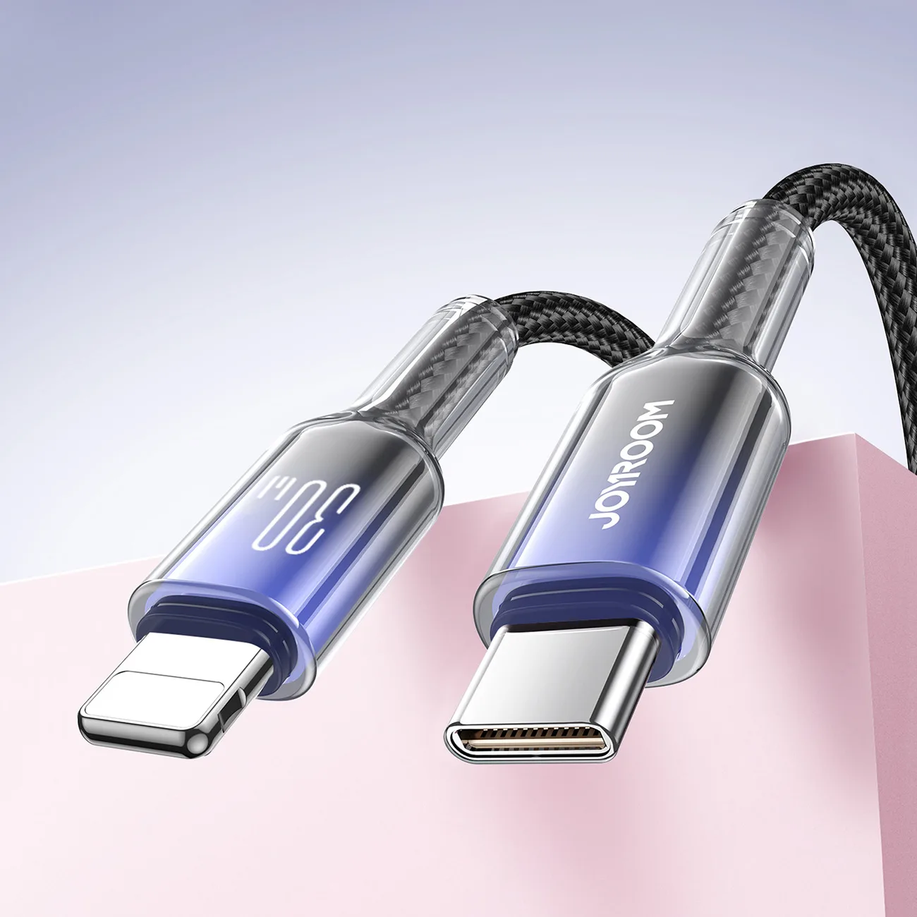 Crystal-Clear Series 30W USB-C to iPhone Lightning Cable - 1.2m - Black 9