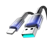 Crystal-Clear Series 3A USB-A – iPhone Lightning kábel, 1,2 m, fekete 2