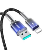 Crystal-Clear Series 3A USB-A – iPhone Lightning kábel, 1,2 m, fekete 7