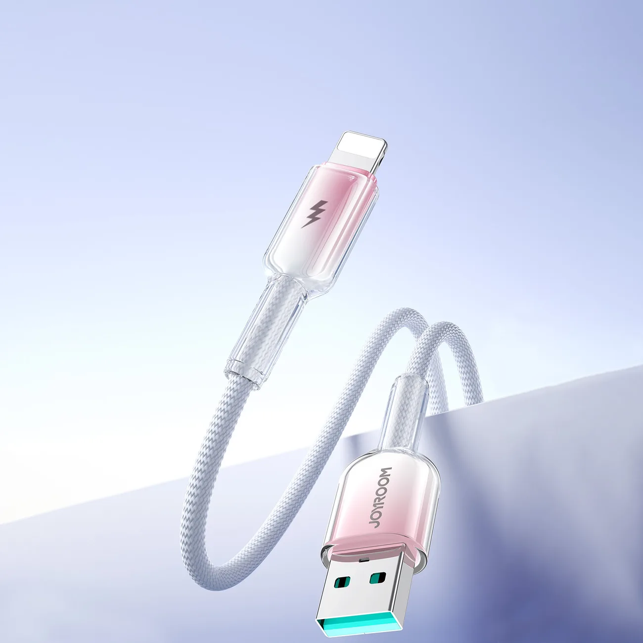 Kábel Crystal-Clear Series 3A USB-A na iPhone Lightning, 1,2 m, biely 10
