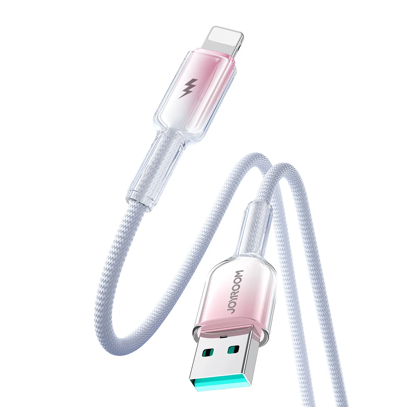 Kábel Crystal-Clear Series 3A USB-A na iPhone Lightning, 1,2 m, biely 3