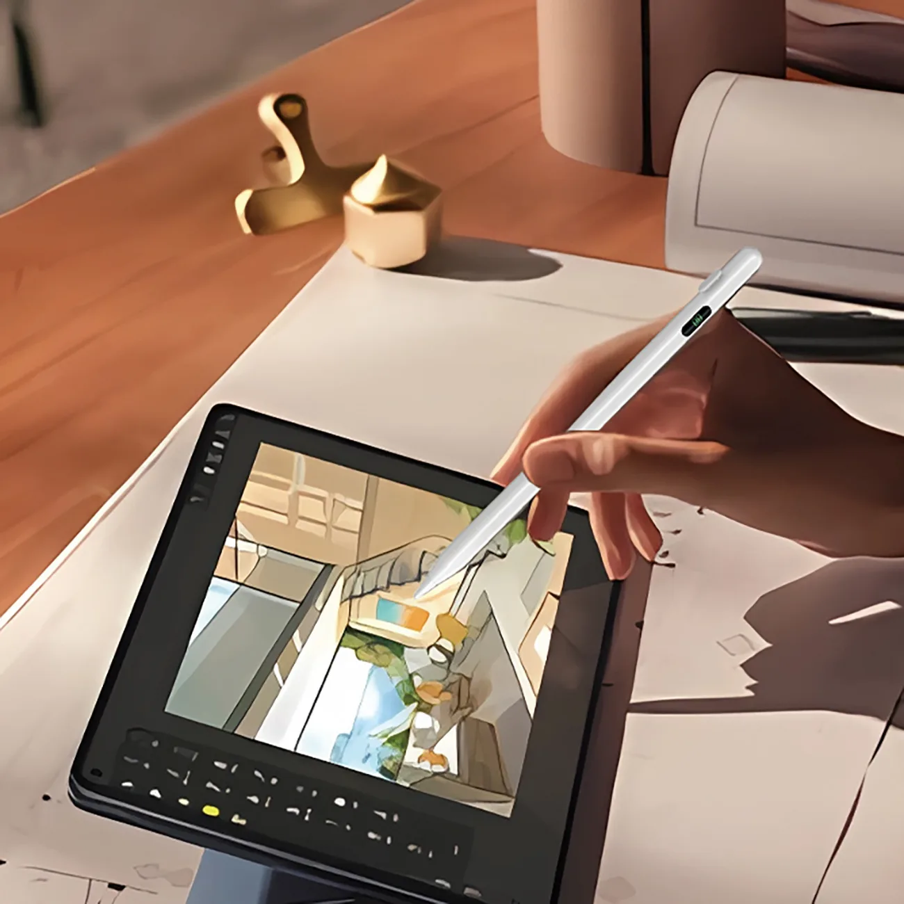 Rysik aktywny Stylus uniwersalny do Android i iOS USB-C - biały 11