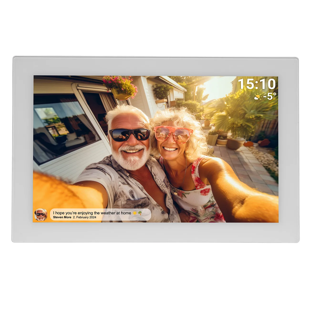 10,1 hüvelykes, 16 GB-os microSD-kártyás, WiFi-s, microUSB-s Frameo PFF-1037W digitális képkeret – fehér