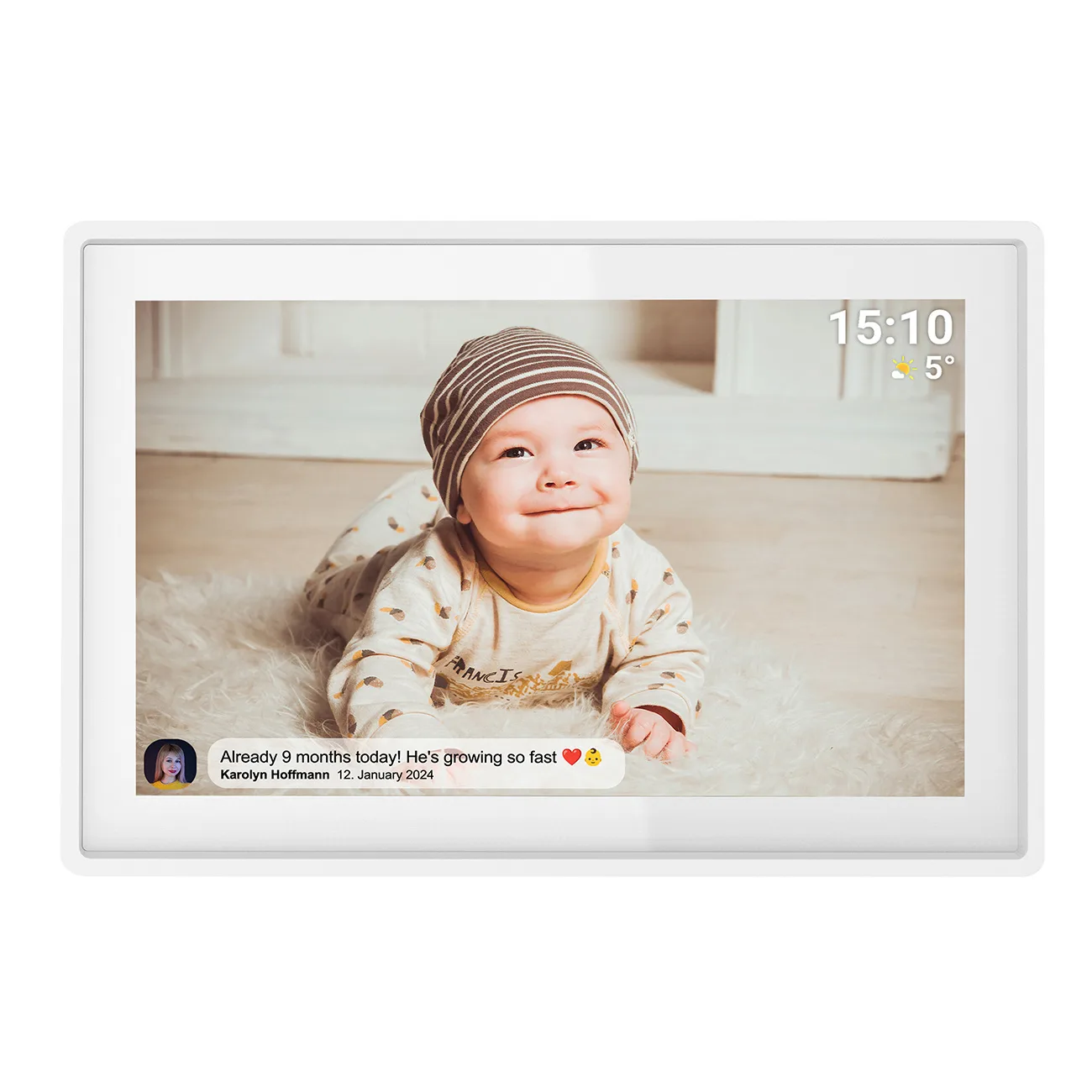 10,1 hüvelykes, 16 GB-os microSD-kártyás, WiFi-s Frameo PFF-1021W digitális képkeret – fehér