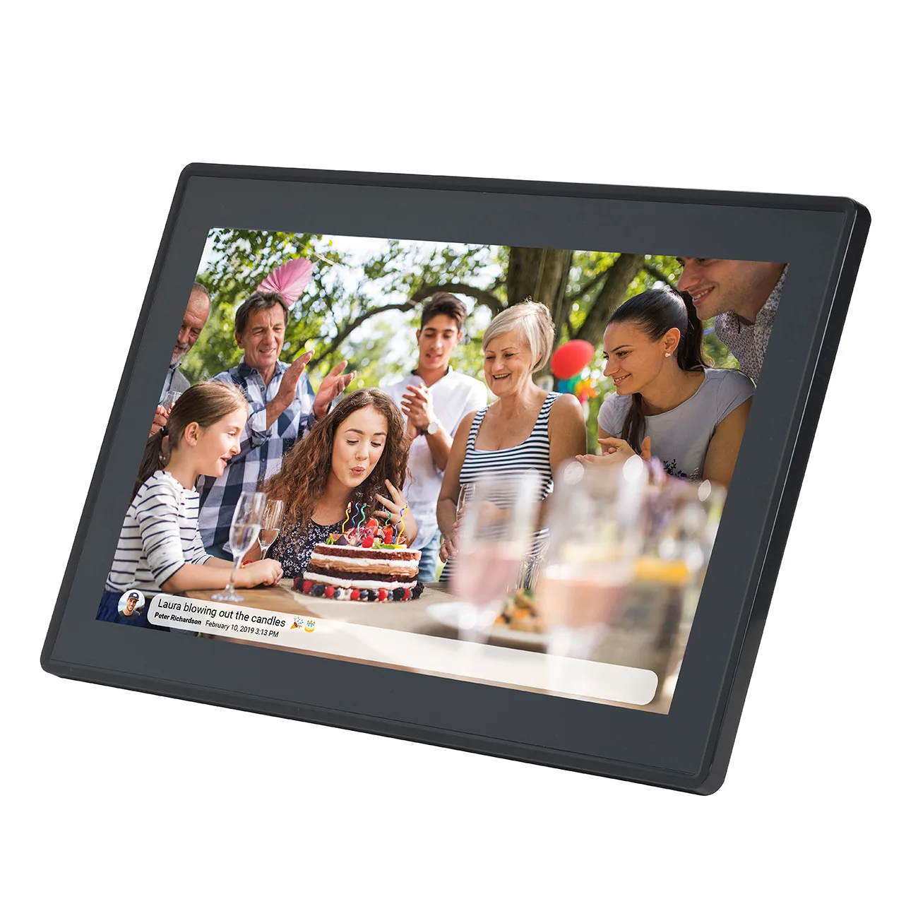 Rama foto digitală de 15,6'' cu microSD de 8 GB, WiFi și difuzor, compatibilă cu MP4 și AVI, Frameo PFF-1514B - Negru 3