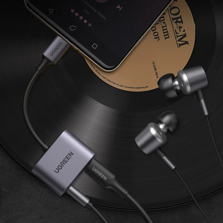 USB-C–USB-C + 3,5 mm-es mini jack audioadapter – szürke 3
