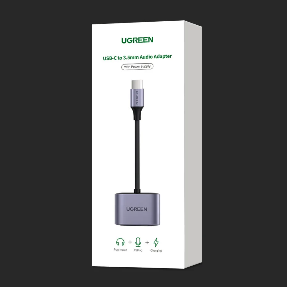USB-C–USB-C + 3,5 mm-es mini jack audioadapter – szürke 5