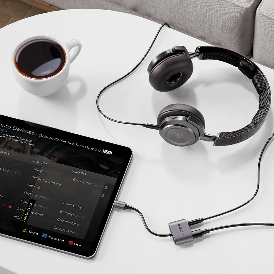 USB-C–USB-C + 3,5 mm-es mini jack audioadapter – szürke 7