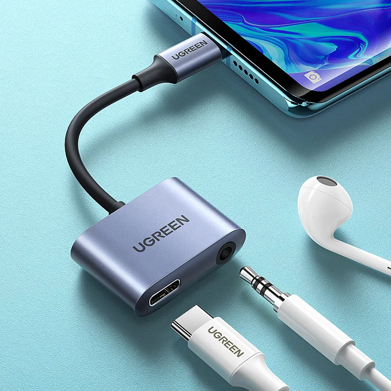 USB-C–USB-C + 3,5 mm-es mini jack audioadapter – szürke 8