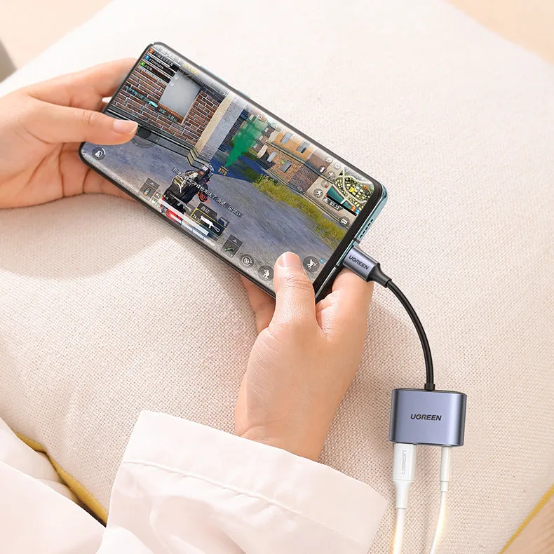 USB-C–USB-C + 3,5 mm-es mini jack audioadapter – szürke 9