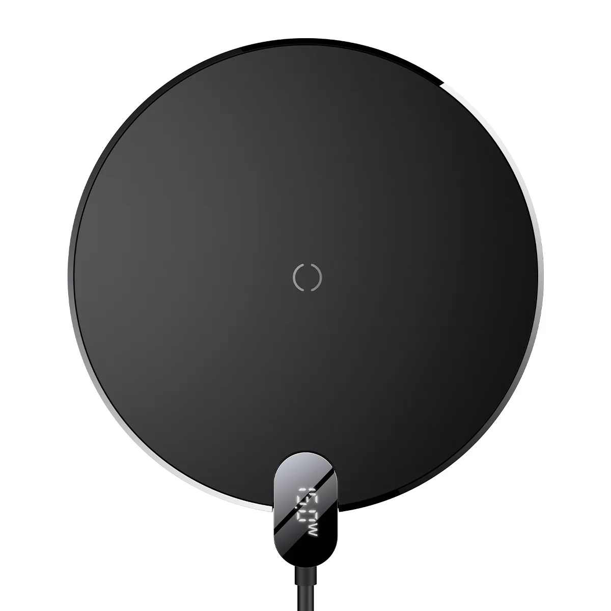Digitális LED-kijelzős, 2. generációs, 15 W-os USB-C induktív töltő – fekete
