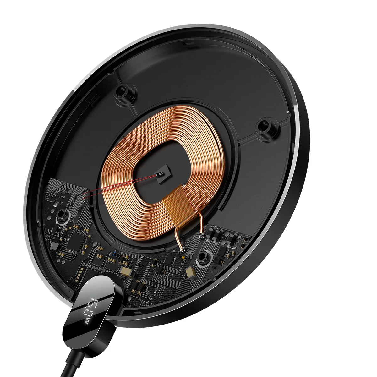 Încărcător inductiv USB-C de 15 W cu afișaj LED digital Gen 2 - Negru 5