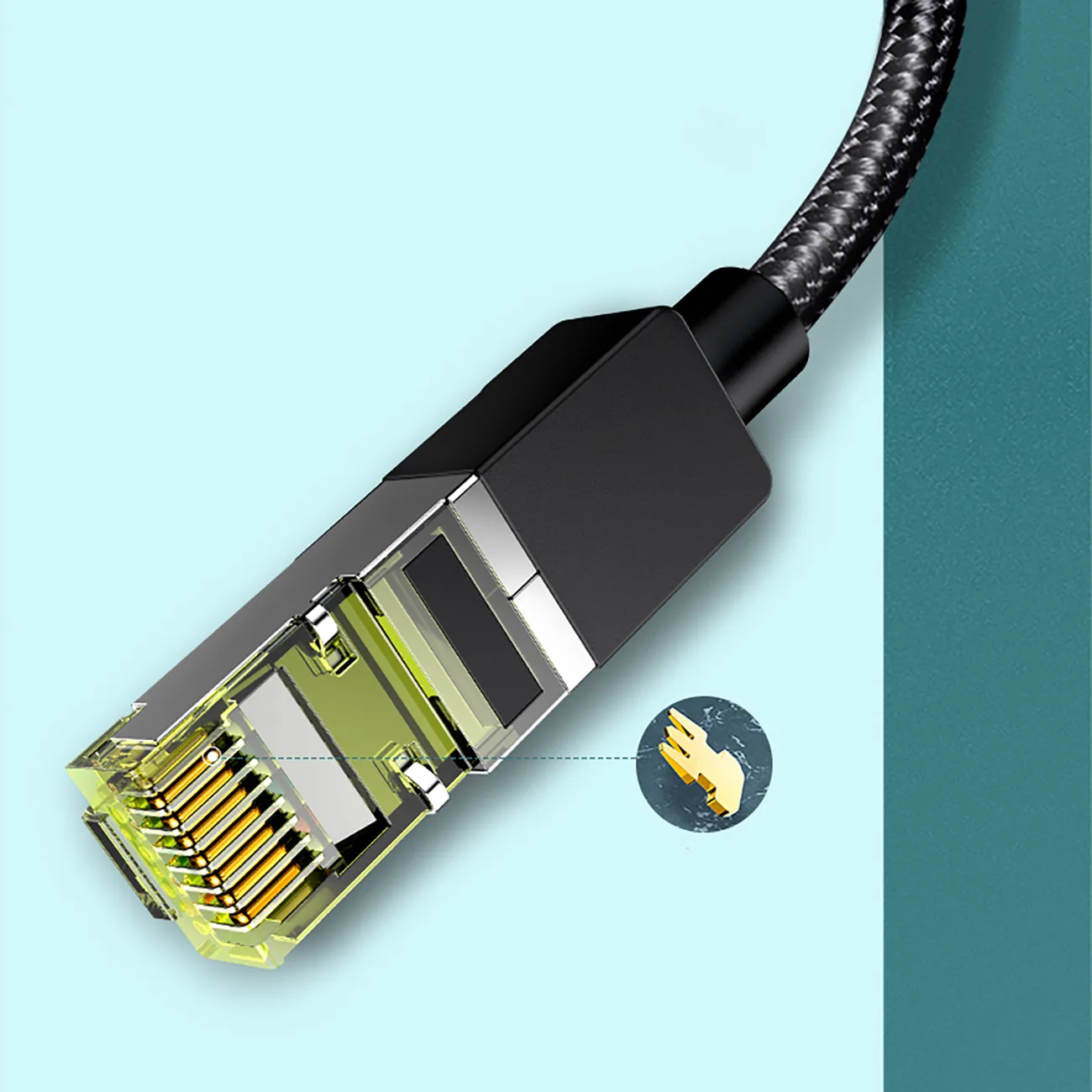 Kabel przewód patchcord Ethernet RJ45 Cat 7 10 Gbps 3m - czarny 5