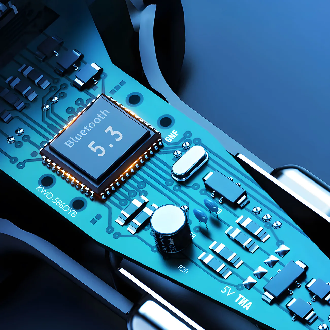 R2PRO+ Auto-Transmitter mit 25-W-PD-Ladeanschlüssen, Bluetooth 5.3, RGB – Schwarz und Silber 6