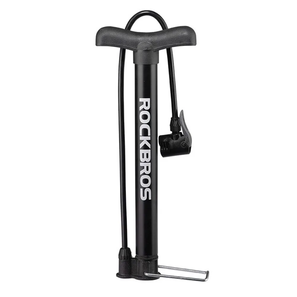 Padlón álló kerékpárpumpa 120 psi / 8 bar, labdákhoz és matracokhoz való hegyekkel - fekete