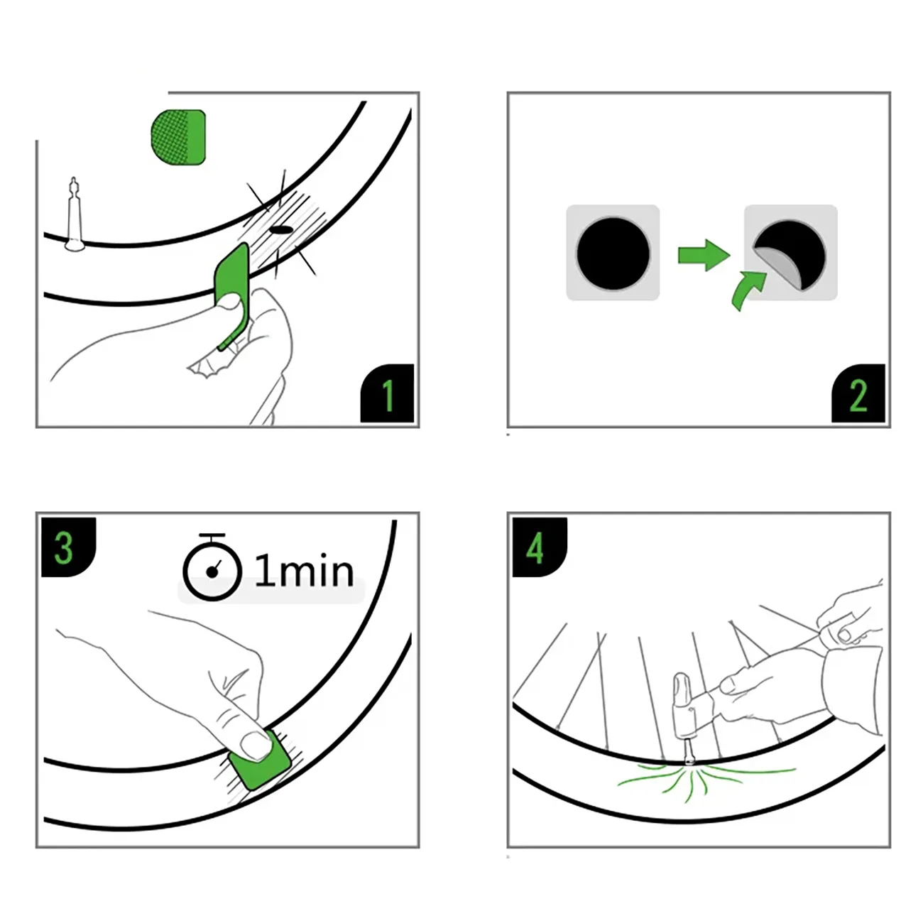 Reparaturset mit Klebepatches, 2,4 cm Durchmesser, zum Flicken von Fahrradschläuchen 2